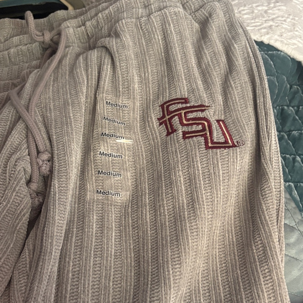 FSU Gray Track Pants for Women.  New!  just in time for cooler weather!